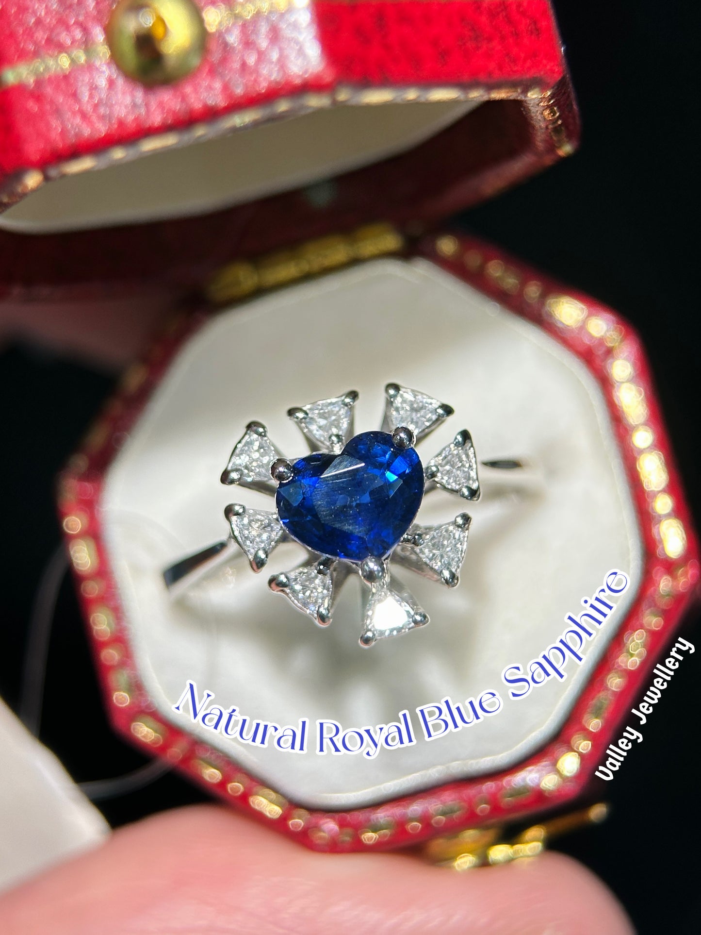 18K Gold Natural Royal Blue Sapphire Ring