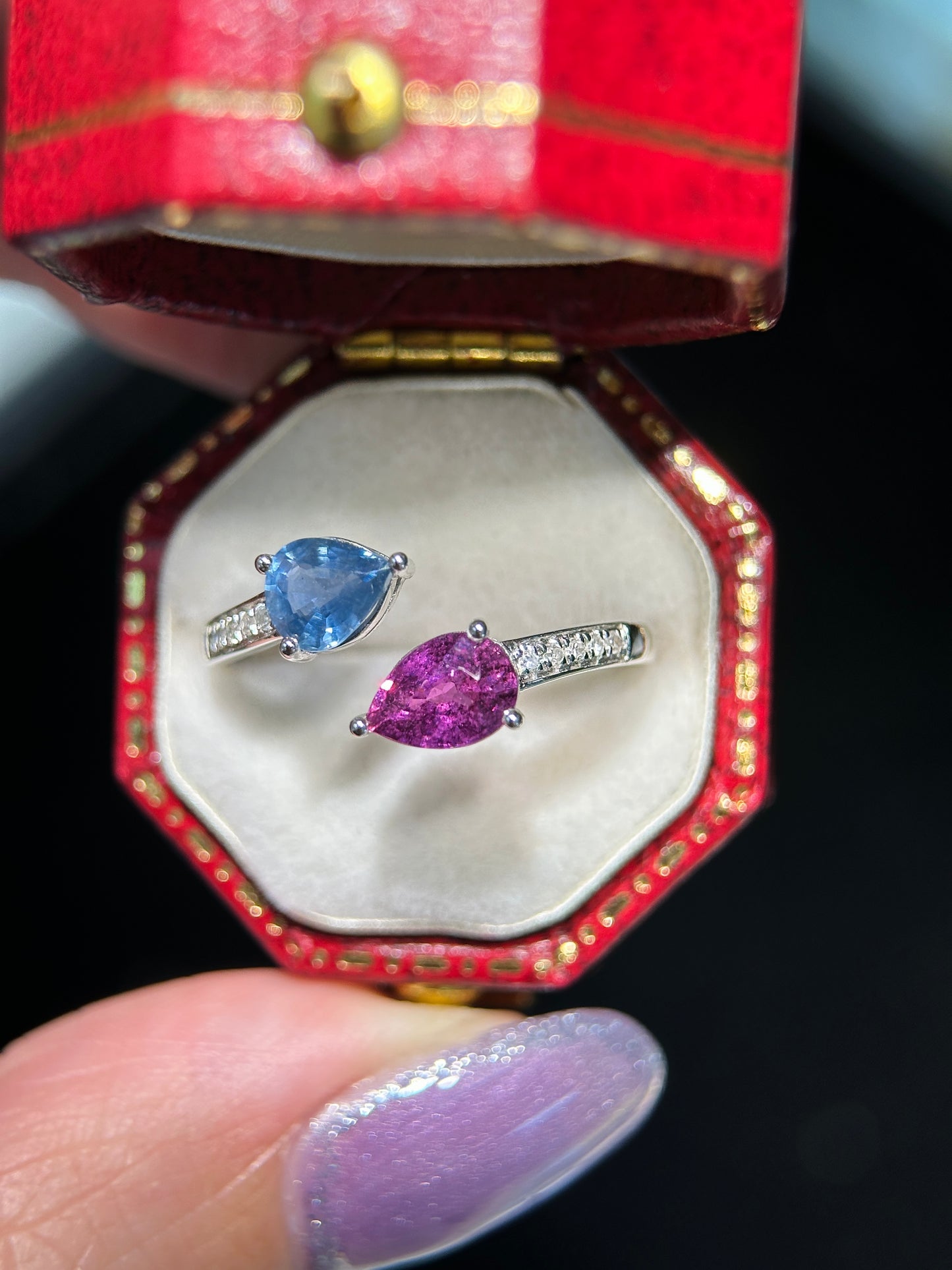“Toi et moi” Fancy Sapphire Ring