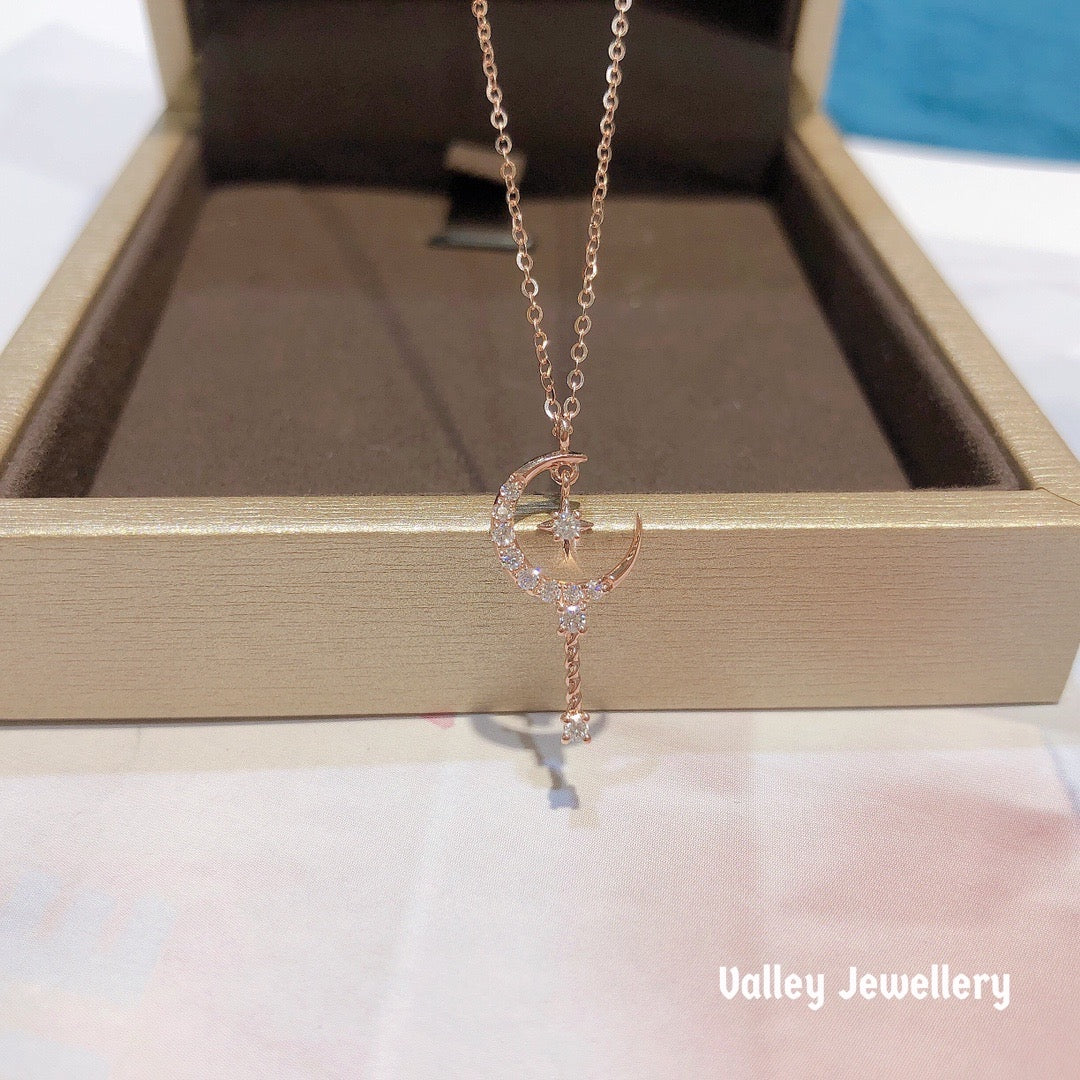 18k gold diamond π fairy stick necklace