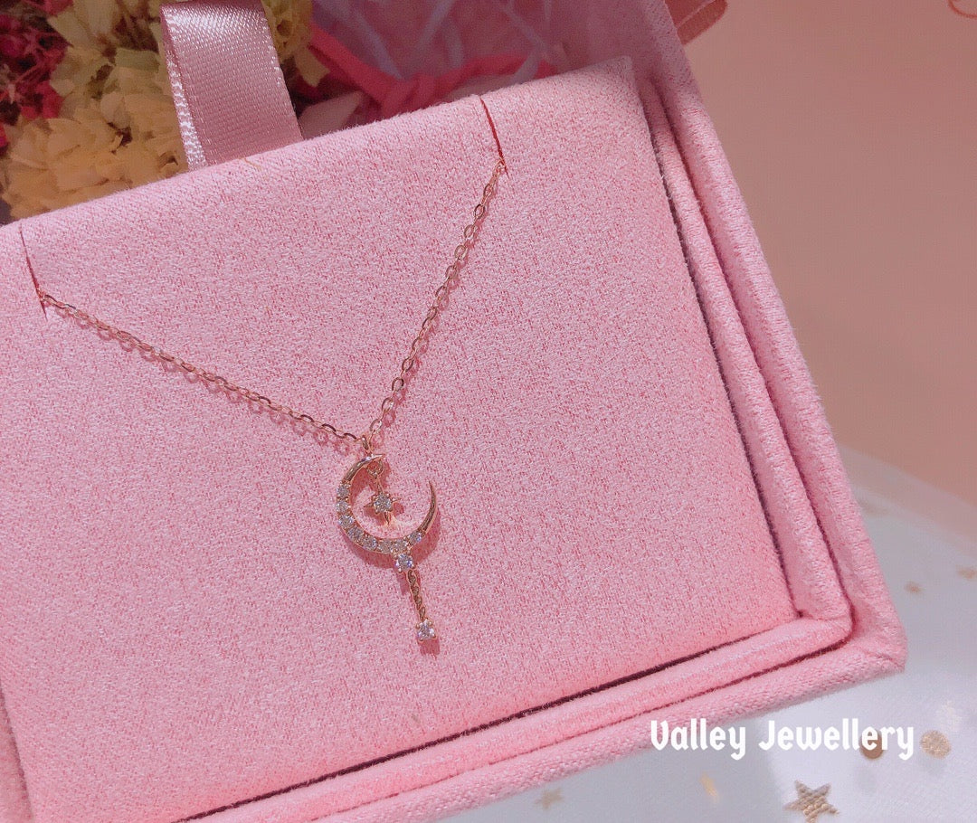 18k gold diamond π fairy stick necklace