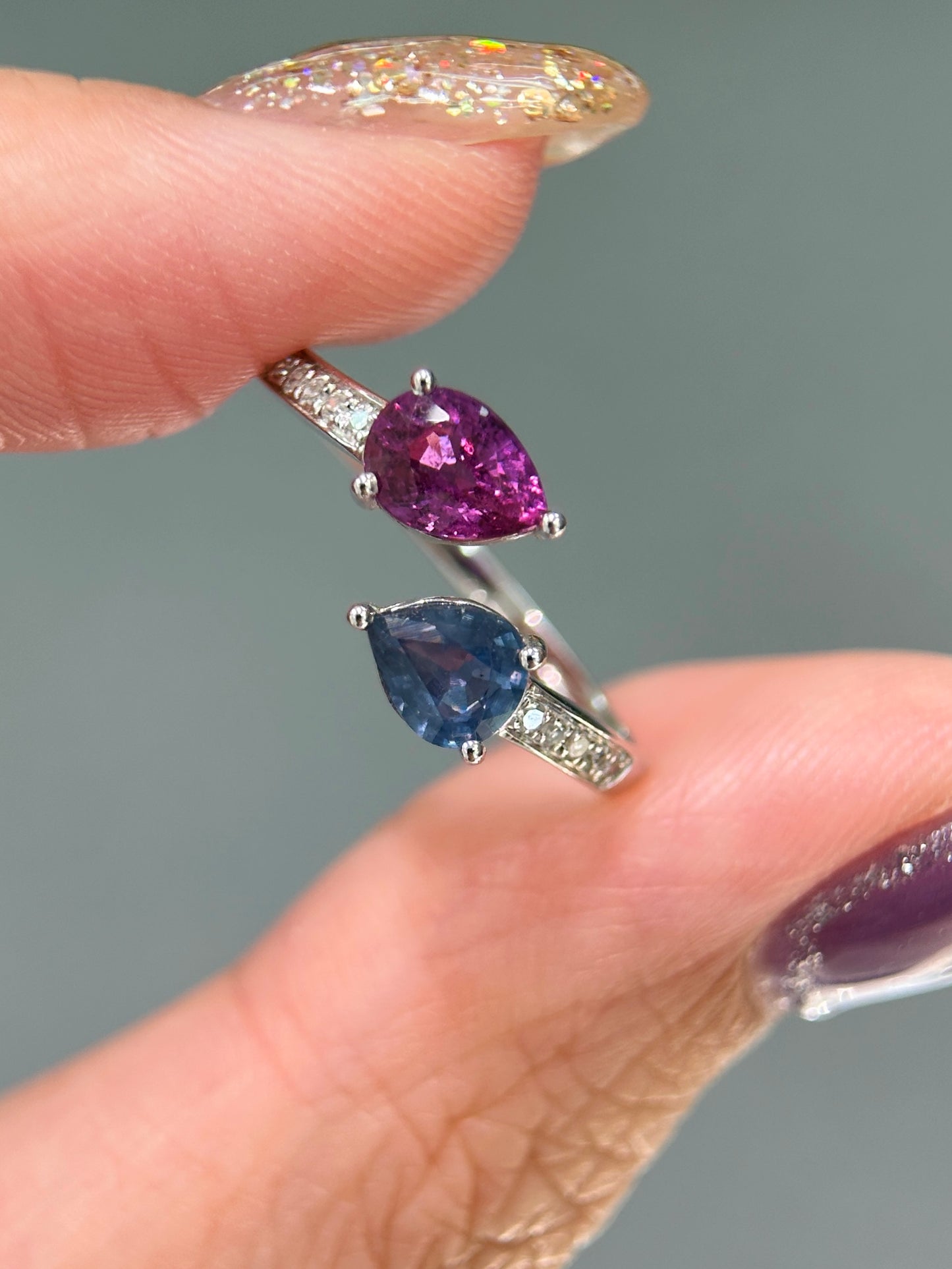 “Toi et moi” Fancy Sapphire Ring