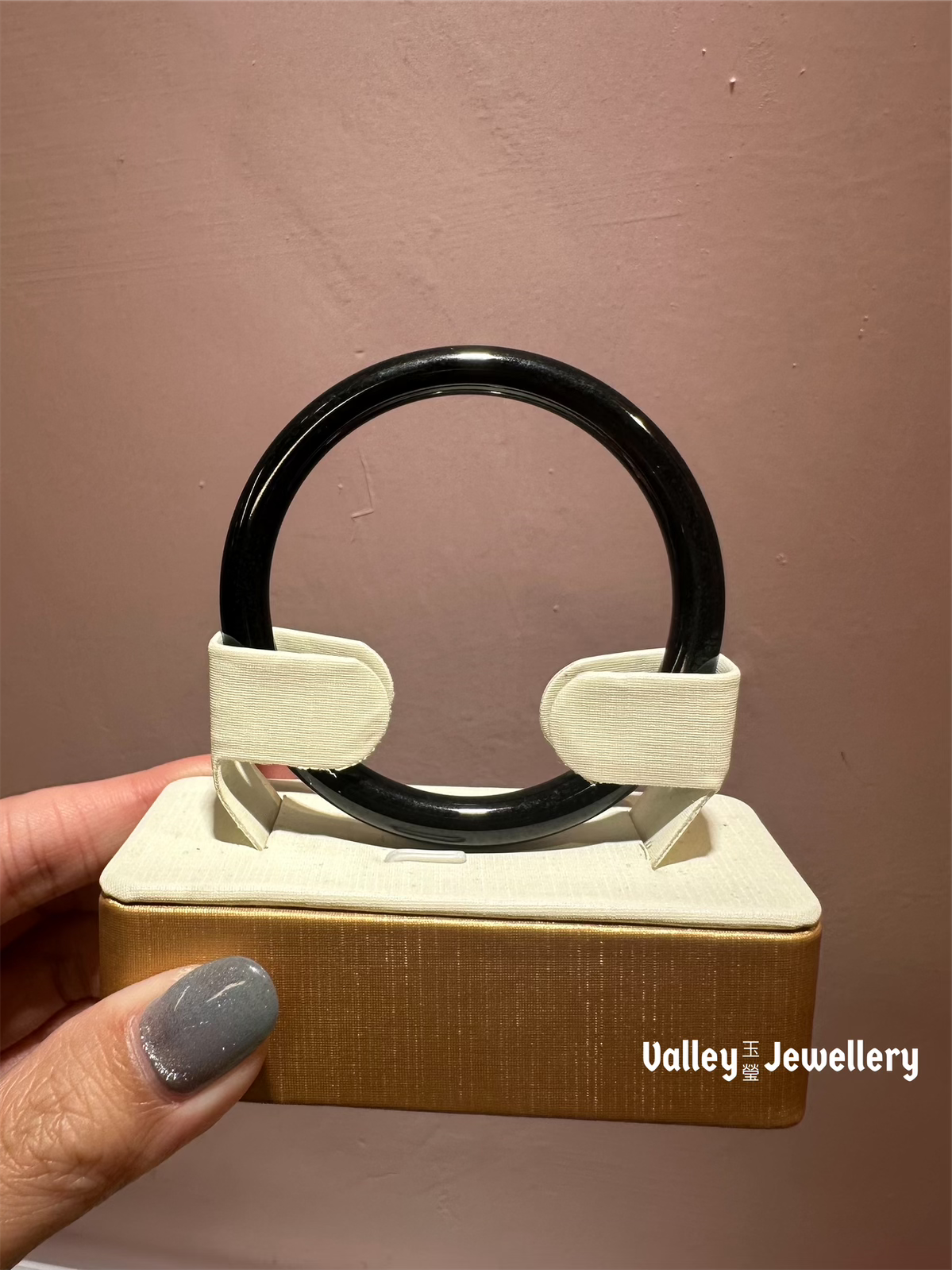 Natural Black Jade Bangle