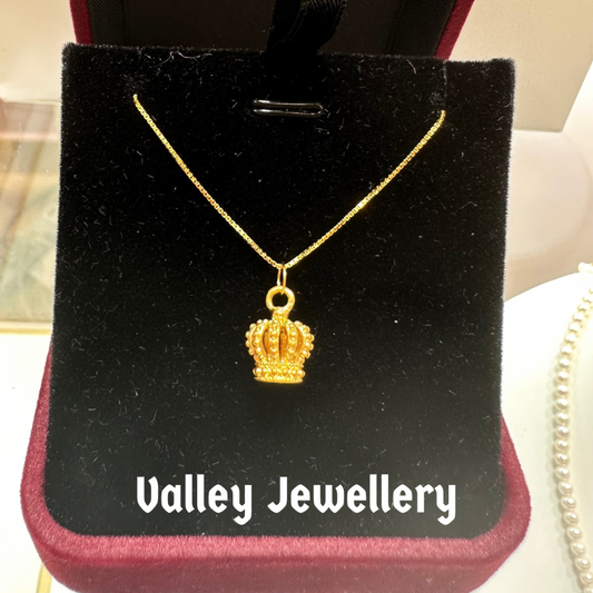 999 Gold Crown Pendant