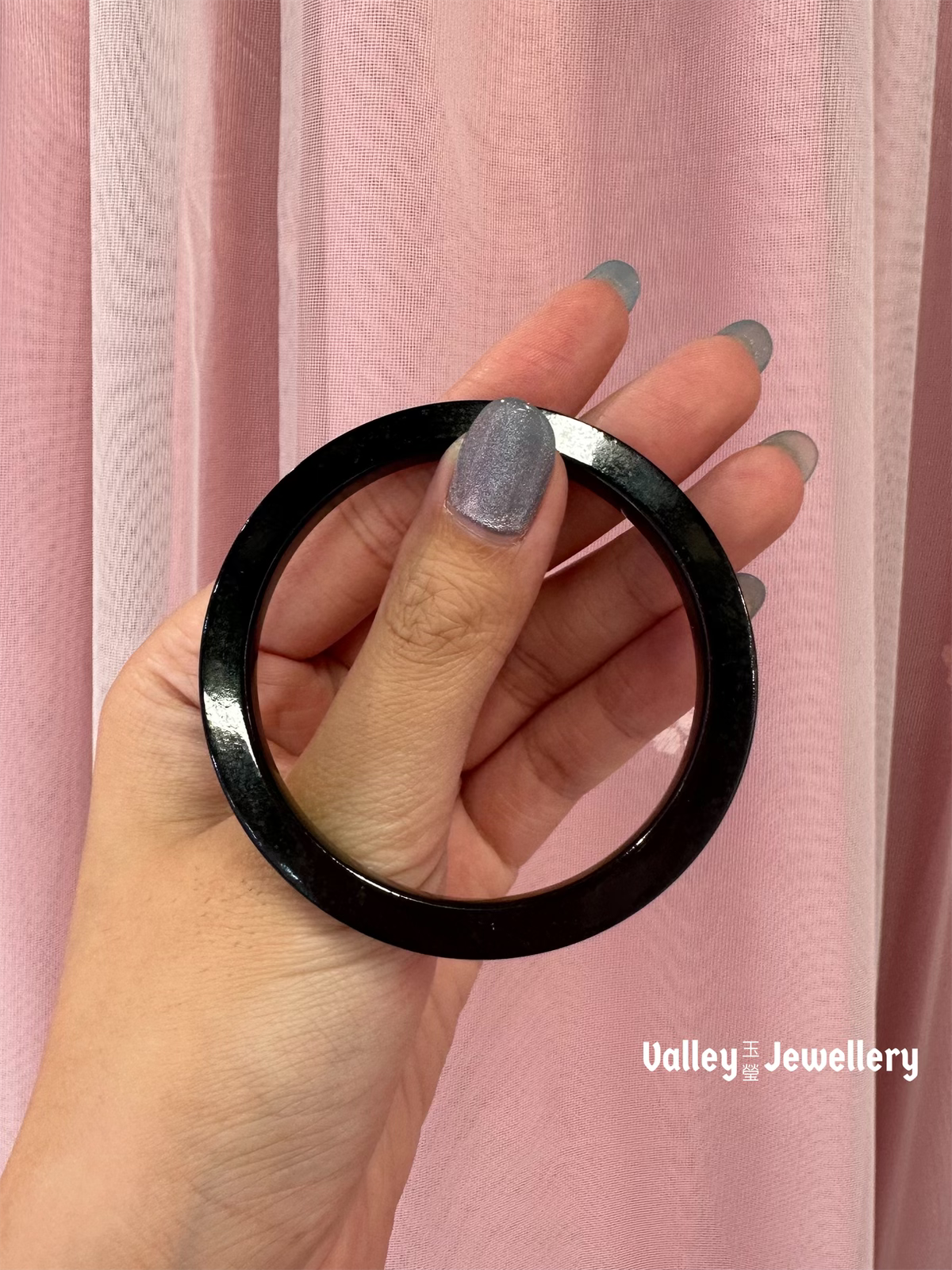 Natural Black Jade Bangle