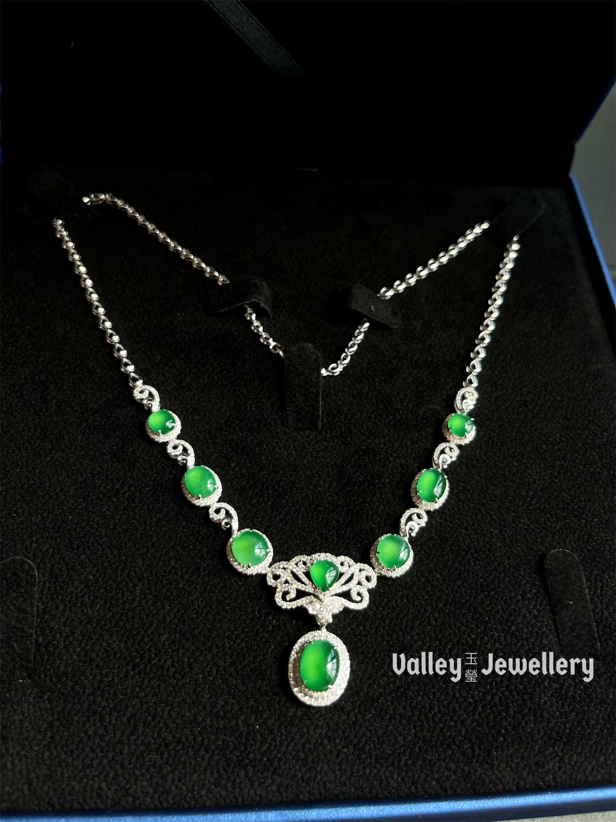 Natural Jade Diamond Necklace