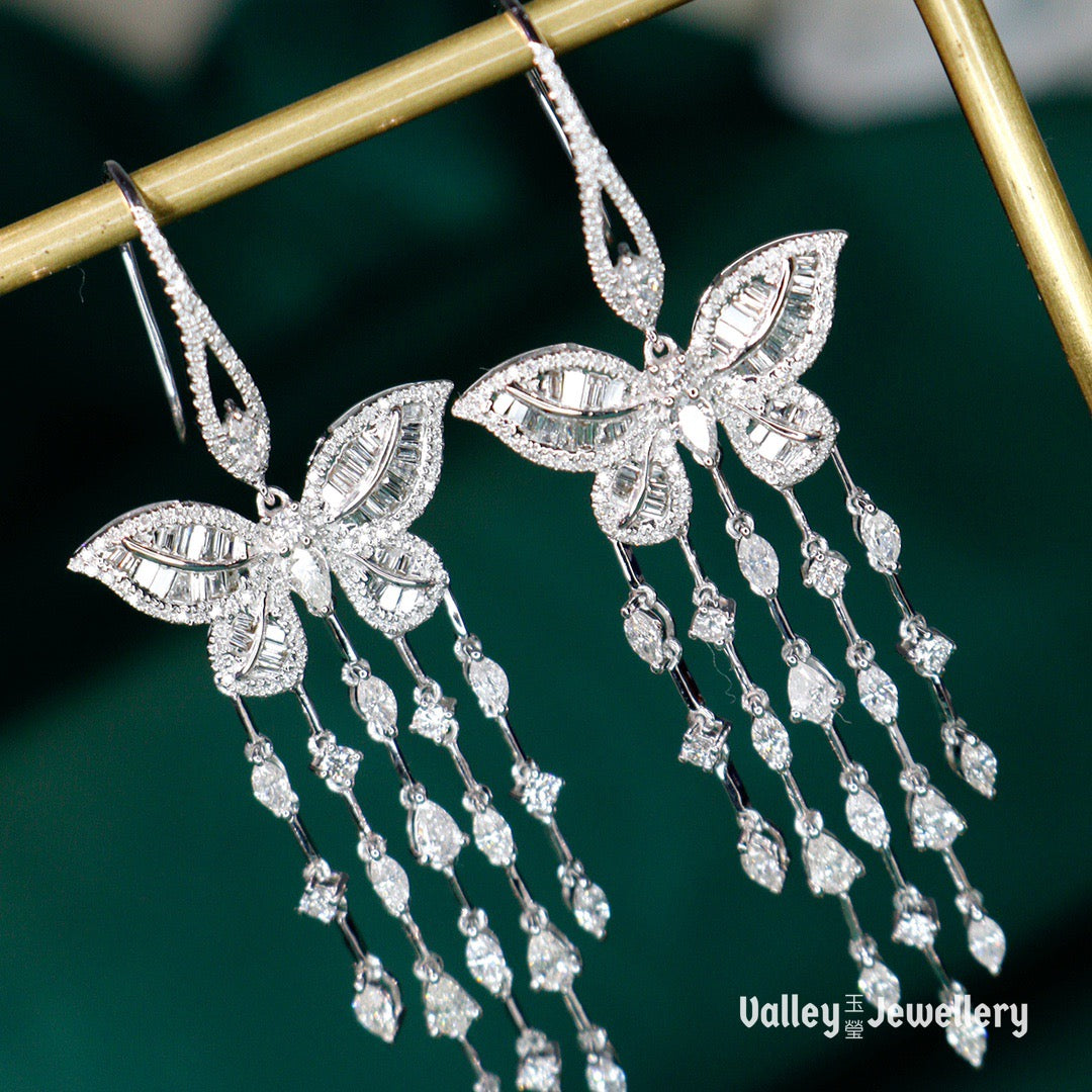 18K Sparkling 3ct Diamond Earrings