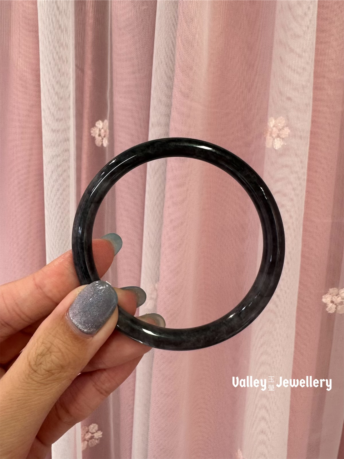 Natural Black Jade Bangle