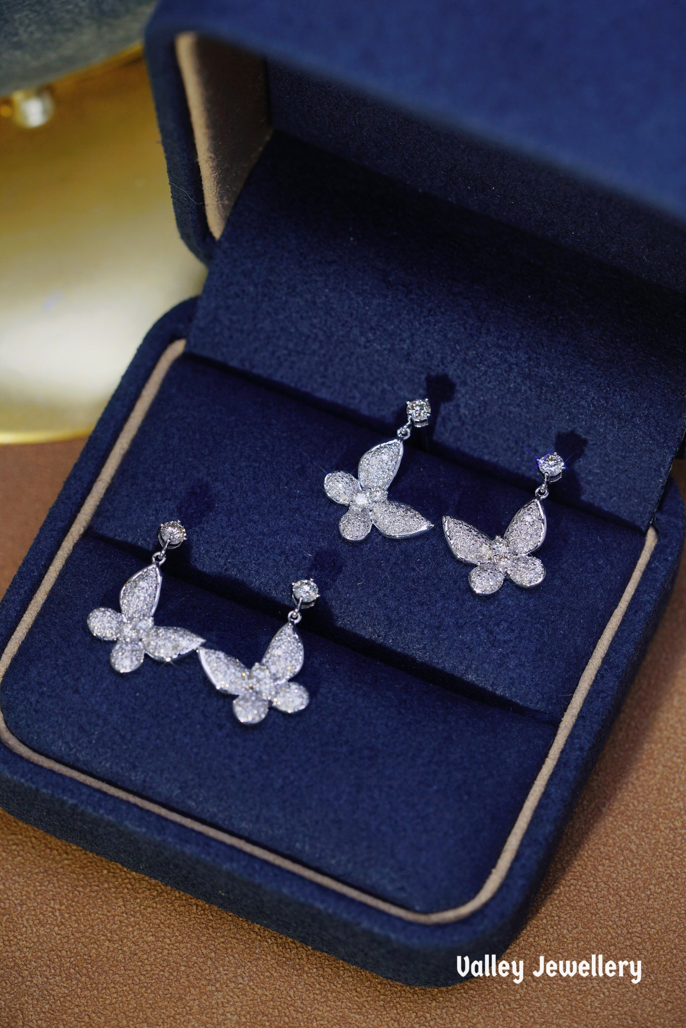 18k 0.80ct butterfly earrings