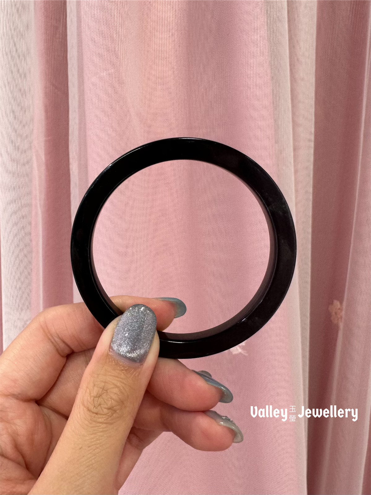 Natural Black Jade Bangle