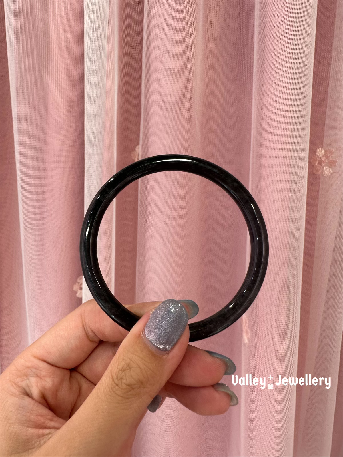 Natural Black Jade Bangle