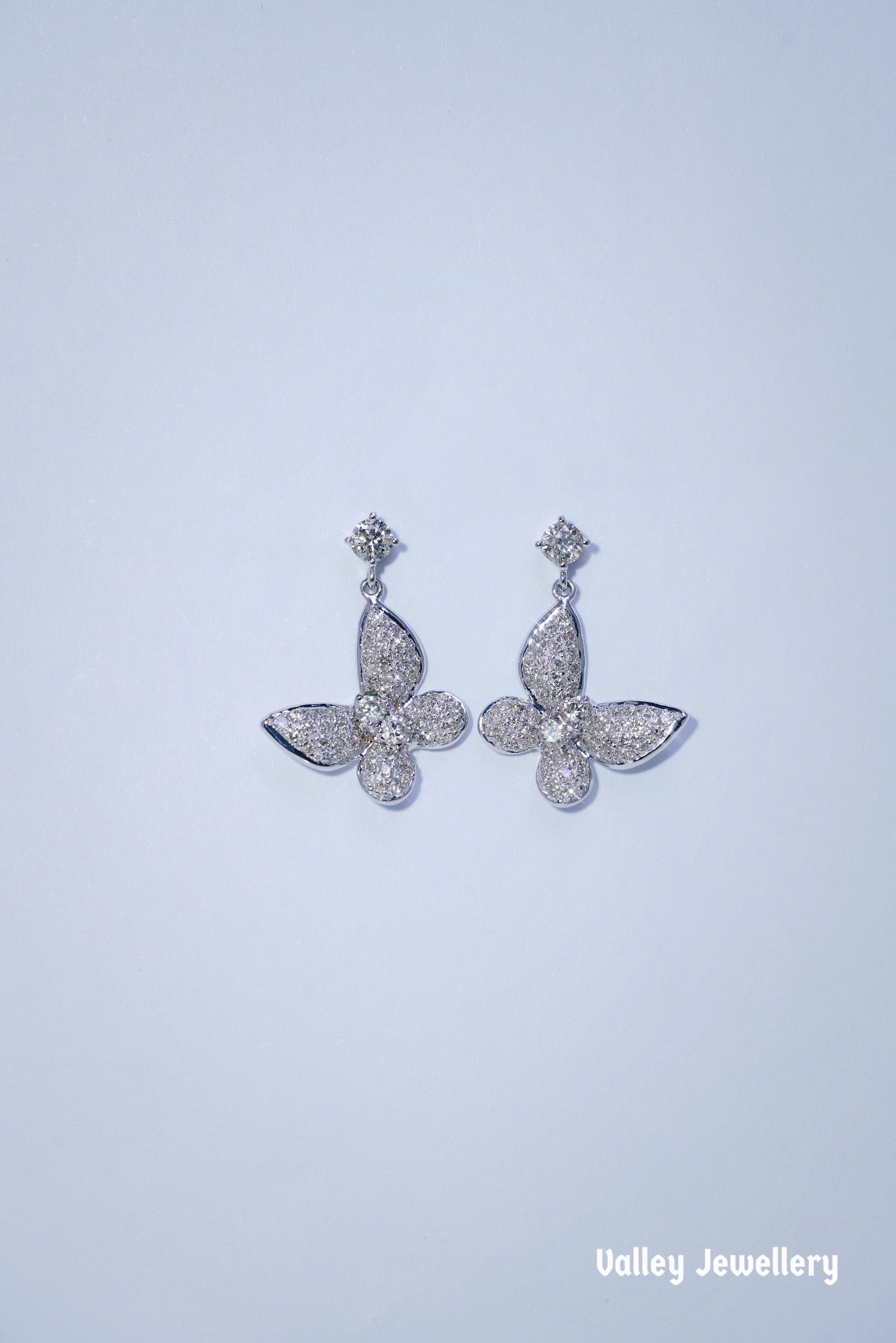 18k 0.80ct butterfly earrings