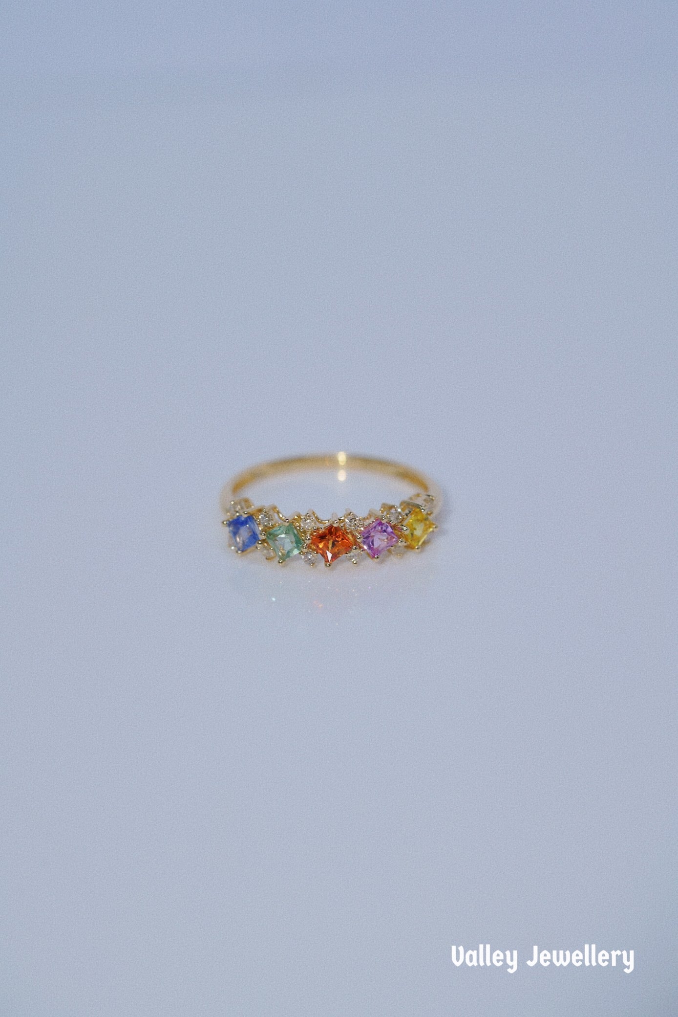 18K colourful Rainbow ring