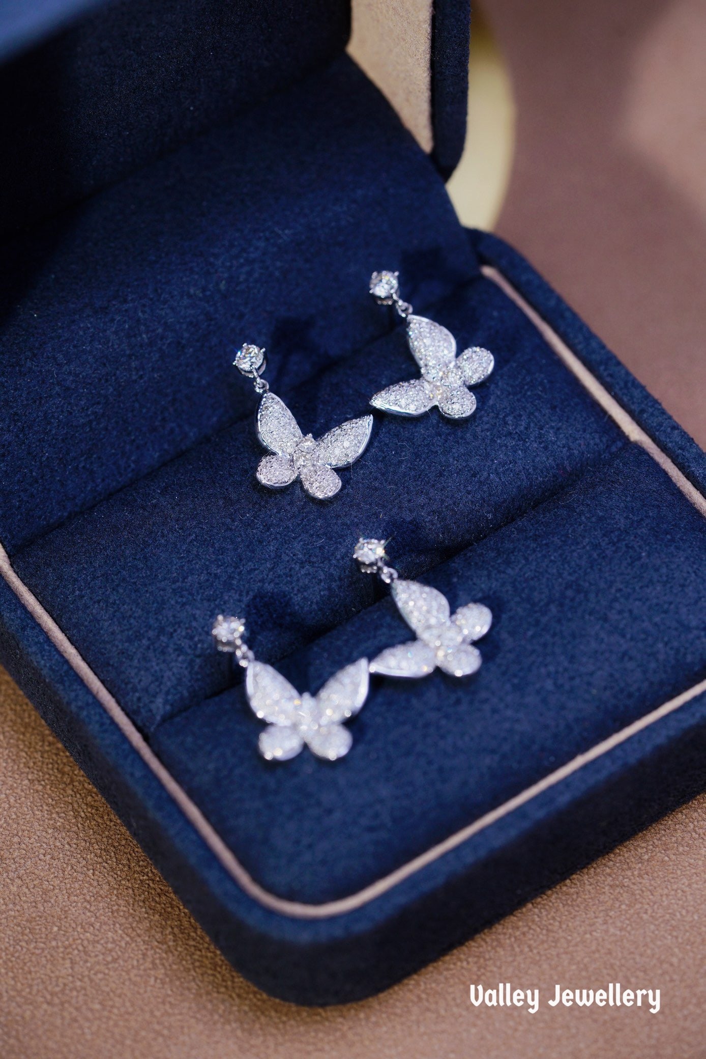 18k 0.80ct butterfly earrings