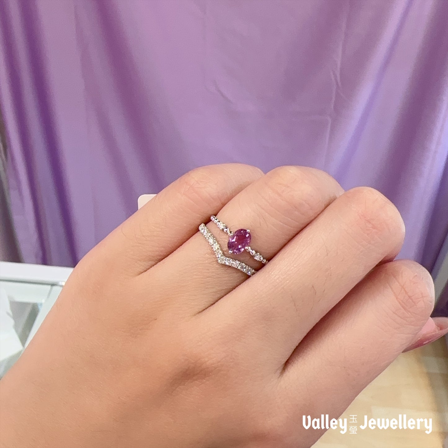 18K Pink Sapphire Ring