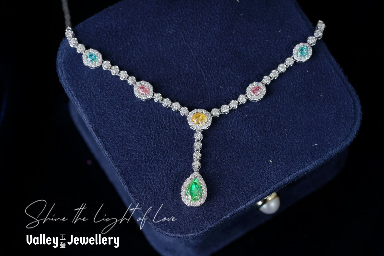 18K Colours Diamond Necklace