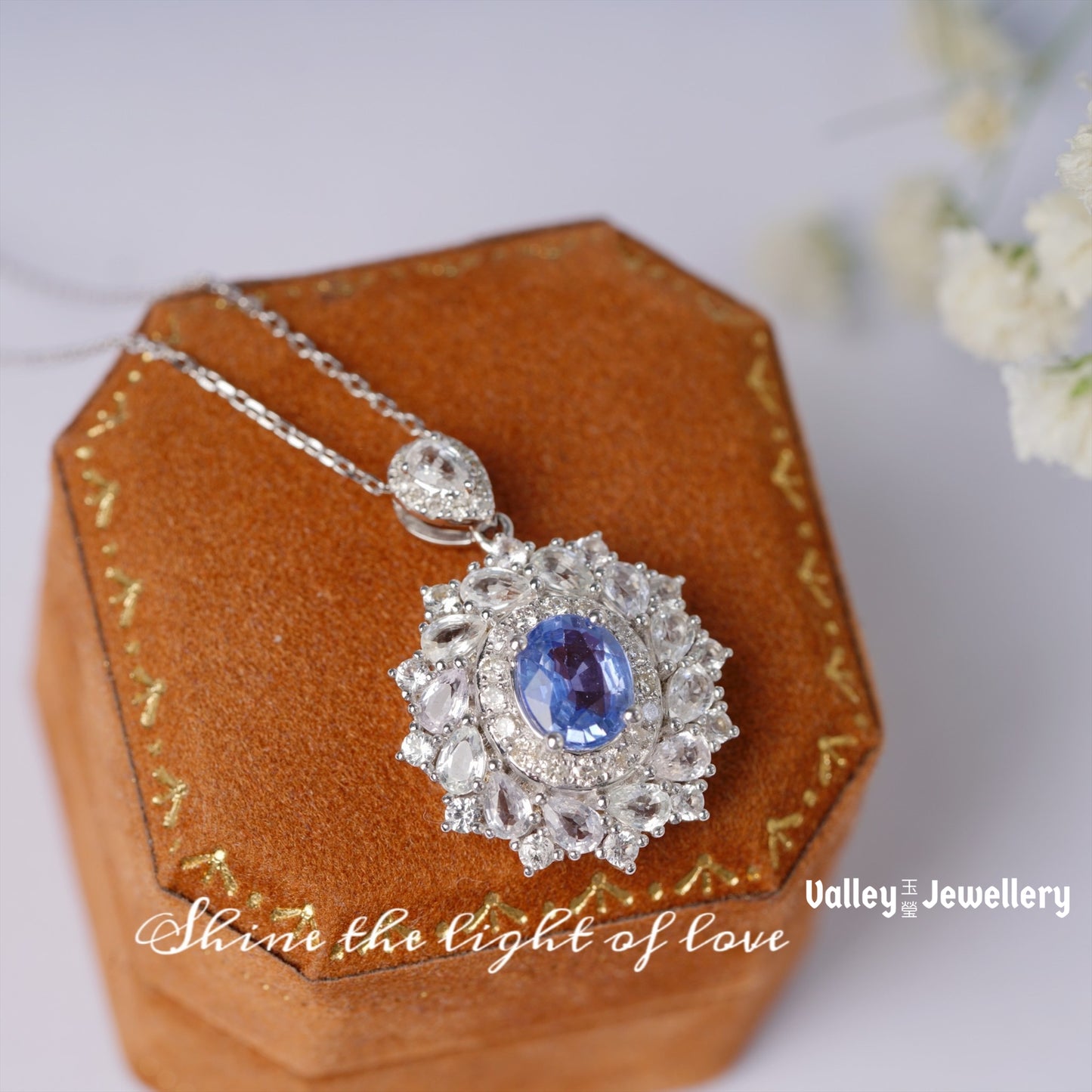 Sparkling Sapphire & Diamond Pendant