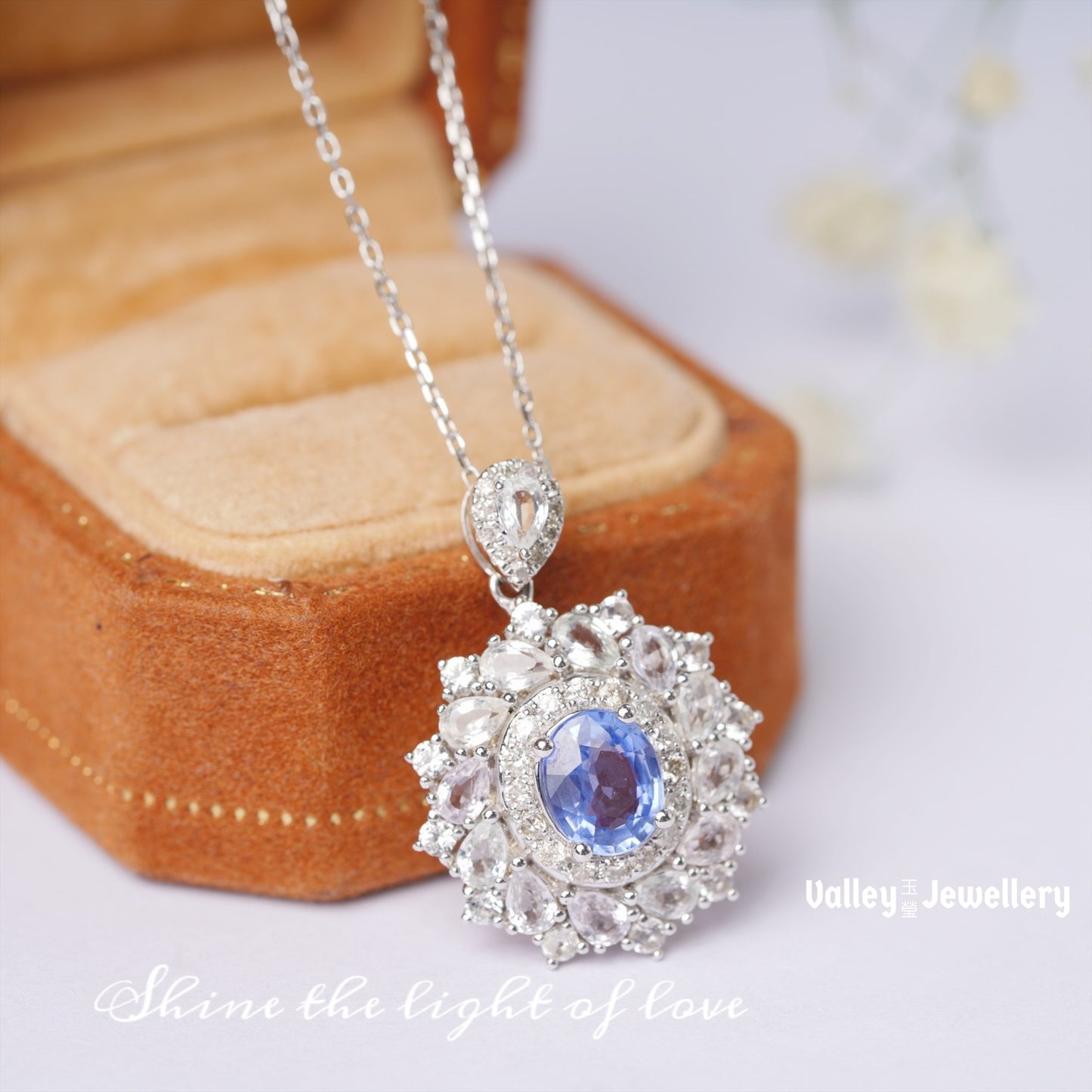 Sparkling Sapphire & Diamond Pendant