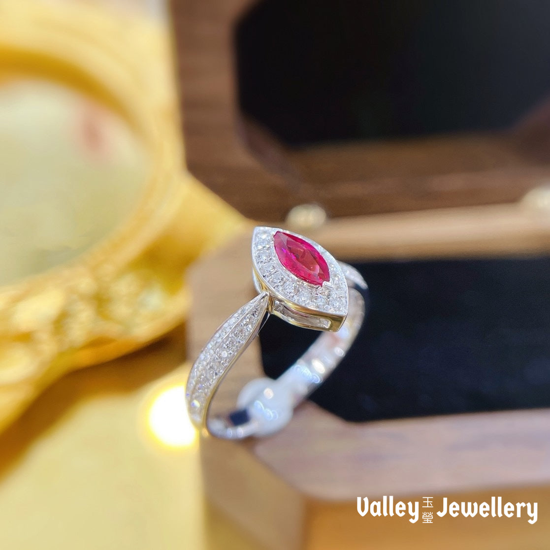 18K Gold Ruby & Diamond Ring