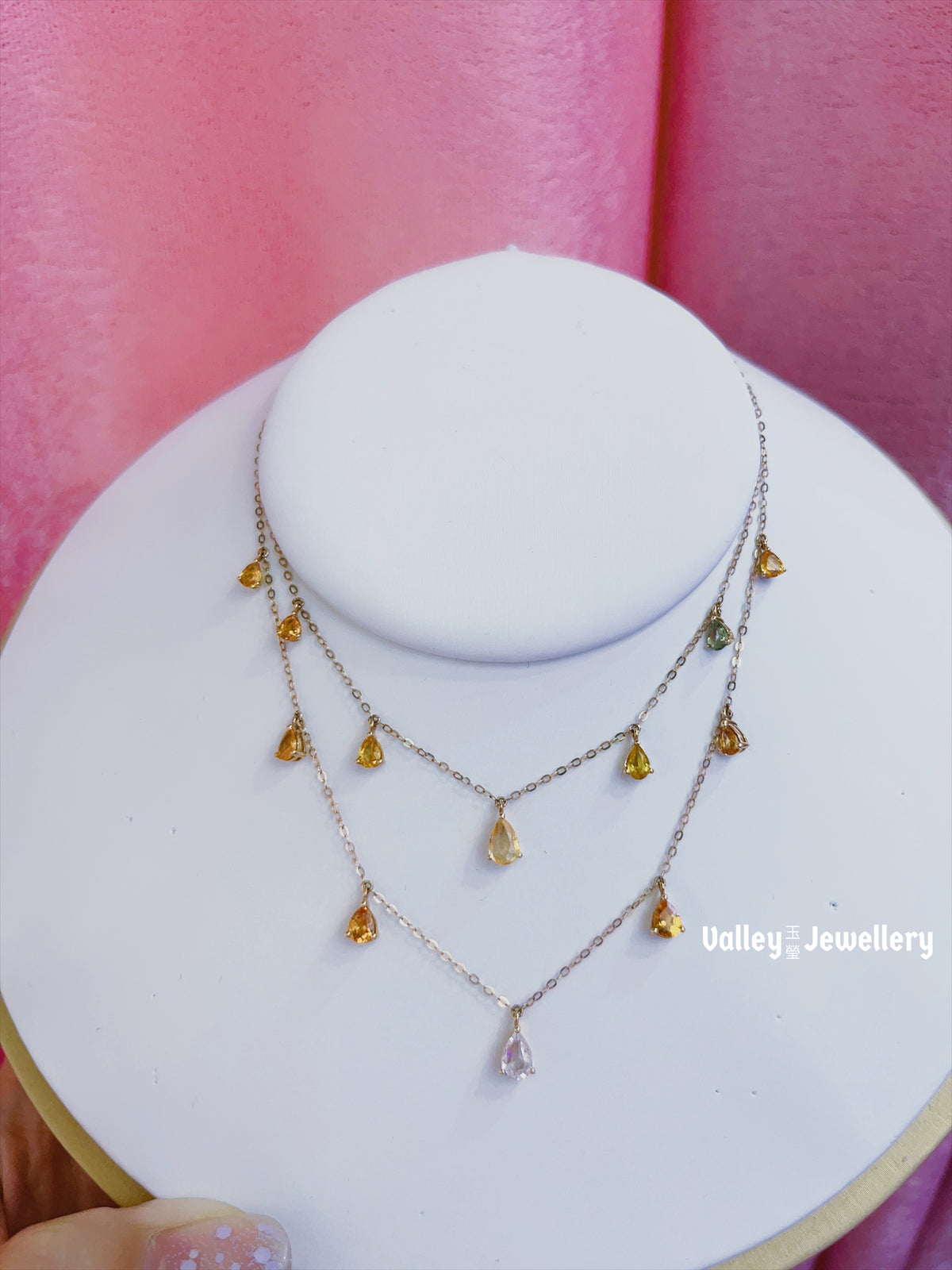 18k Sparkling Colours Sapphire Necklace