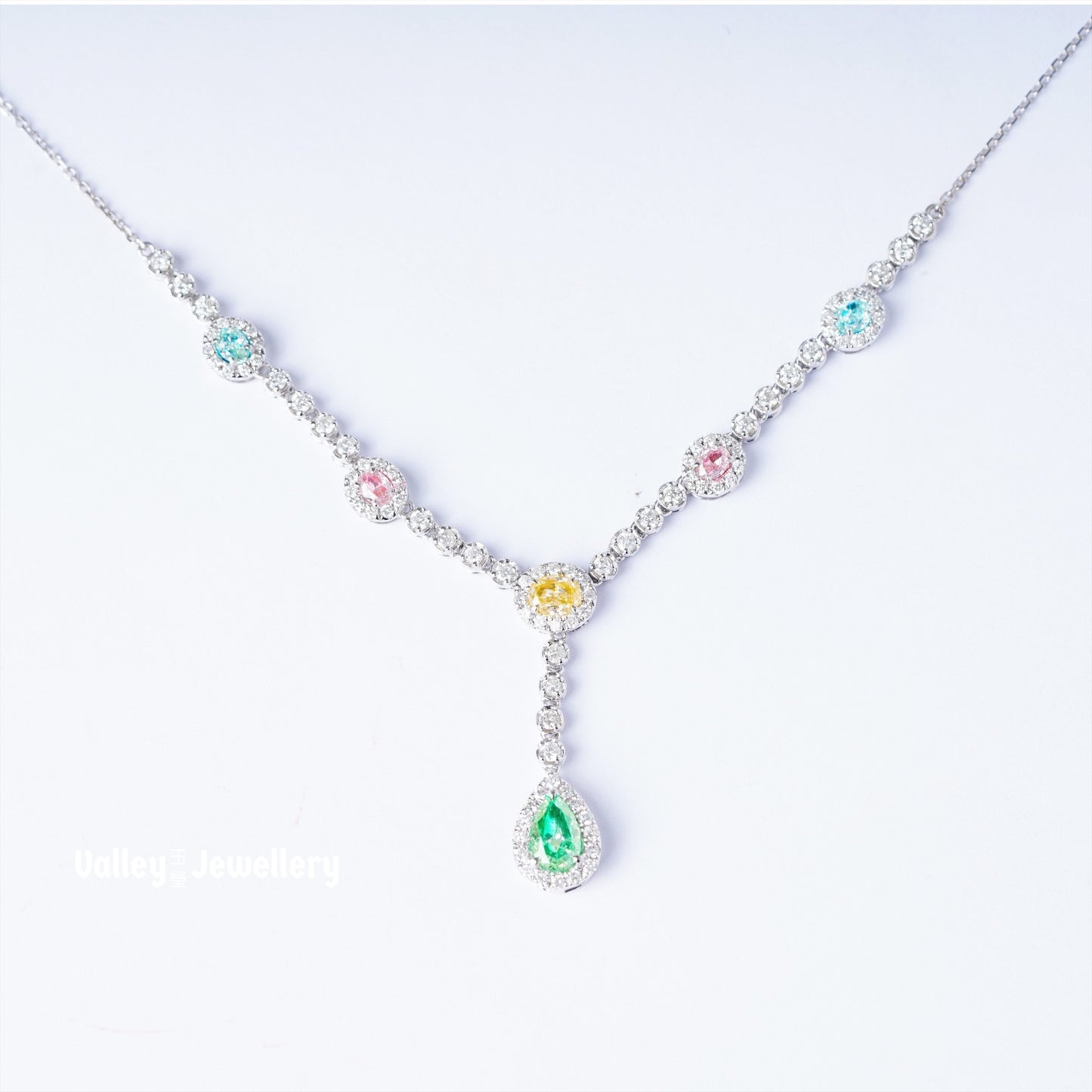 18K Colours Diamond Necklace