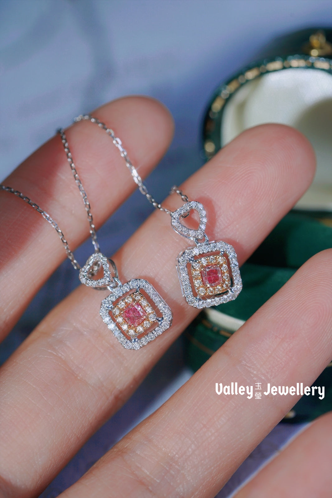 18K Pink Diamond Necklace