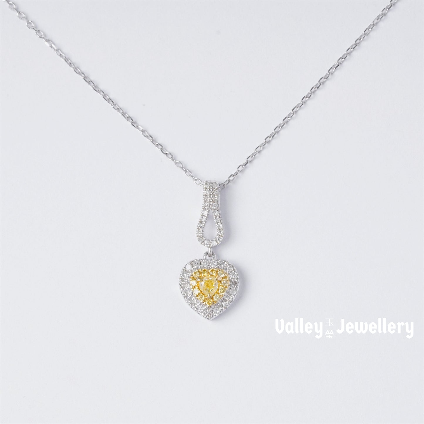 Yellow Diamond Pendant with chain