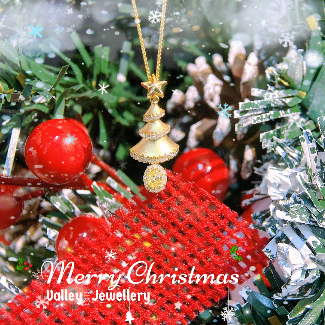 Christmas Tree Yellow Diamond Necklace