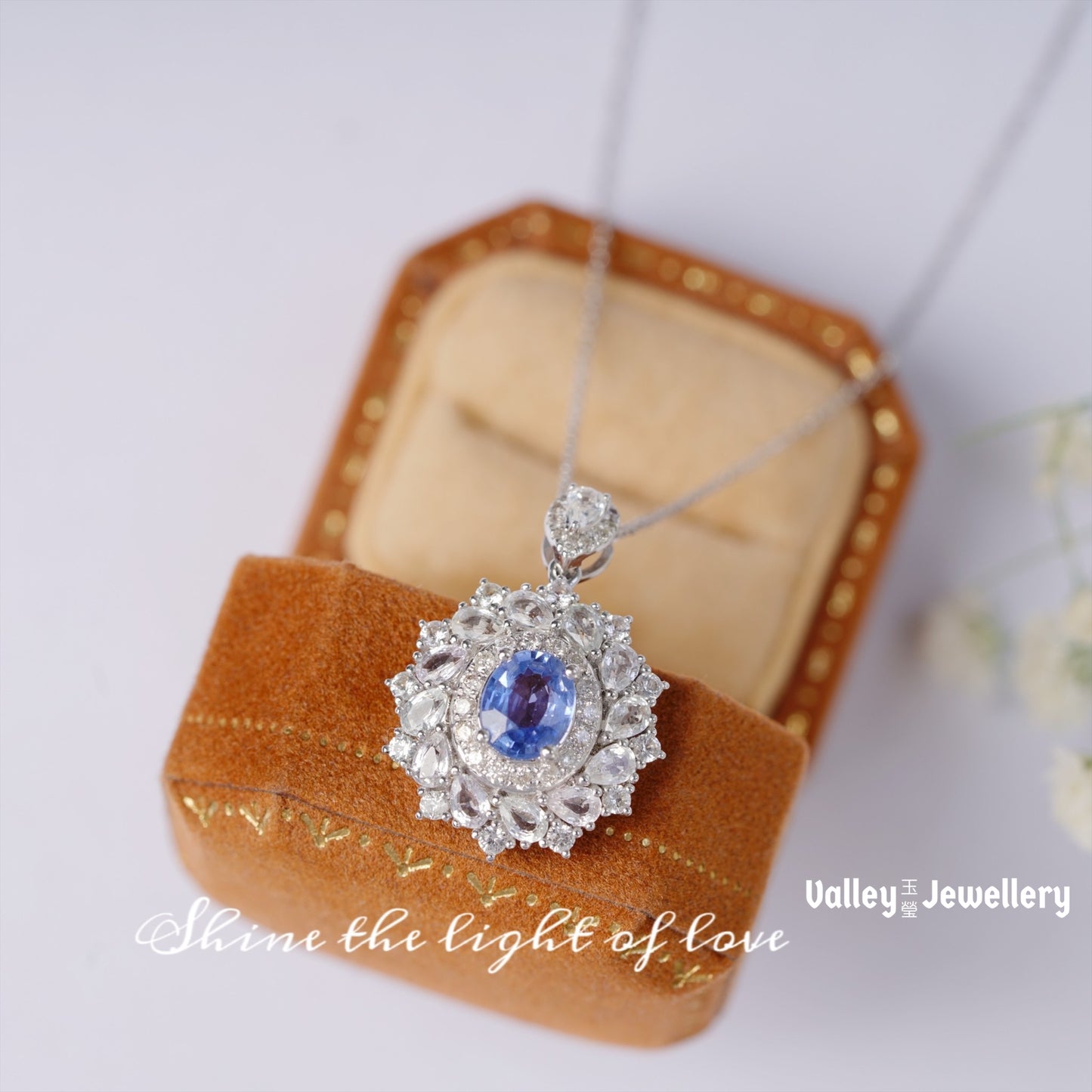 Sparkling Sapphire & Diamond Pendant