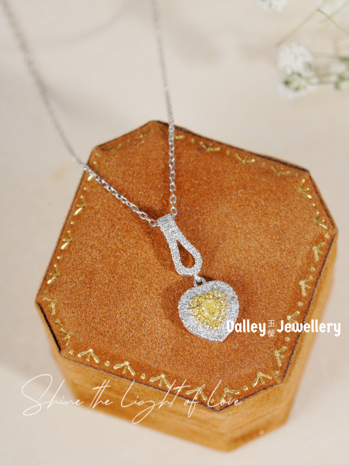 Yellow Diamond Pendant with chain