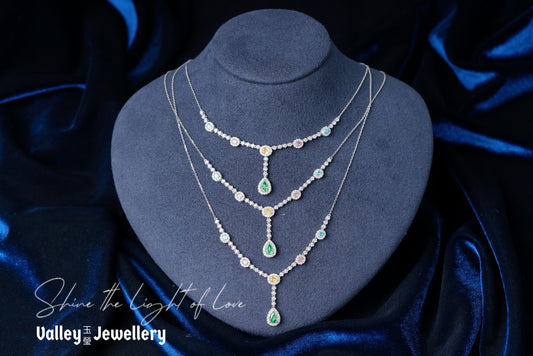 18K Colours Diamond Necklace