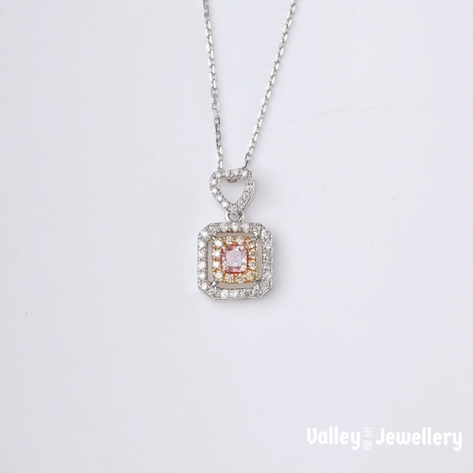 18K Pink Diamond Necklace