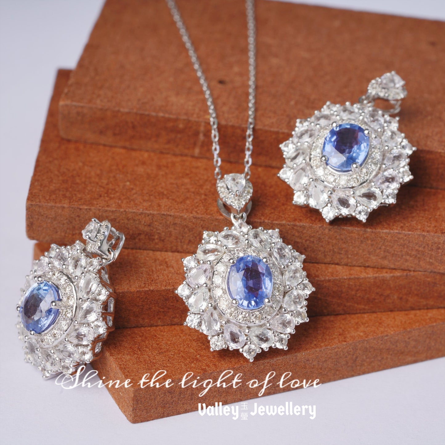 Sparkling Sapphire & Diamond Pendant