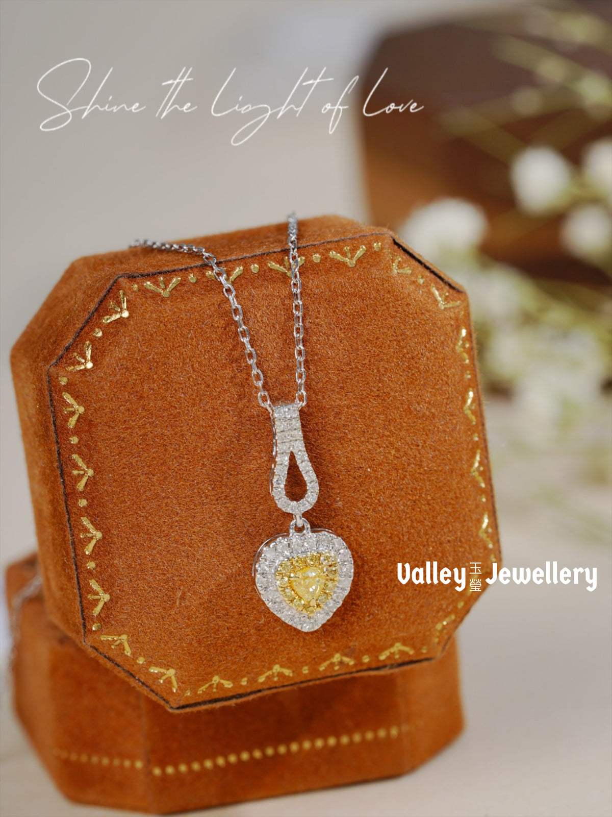 Yellow Diamond Pendant with chain