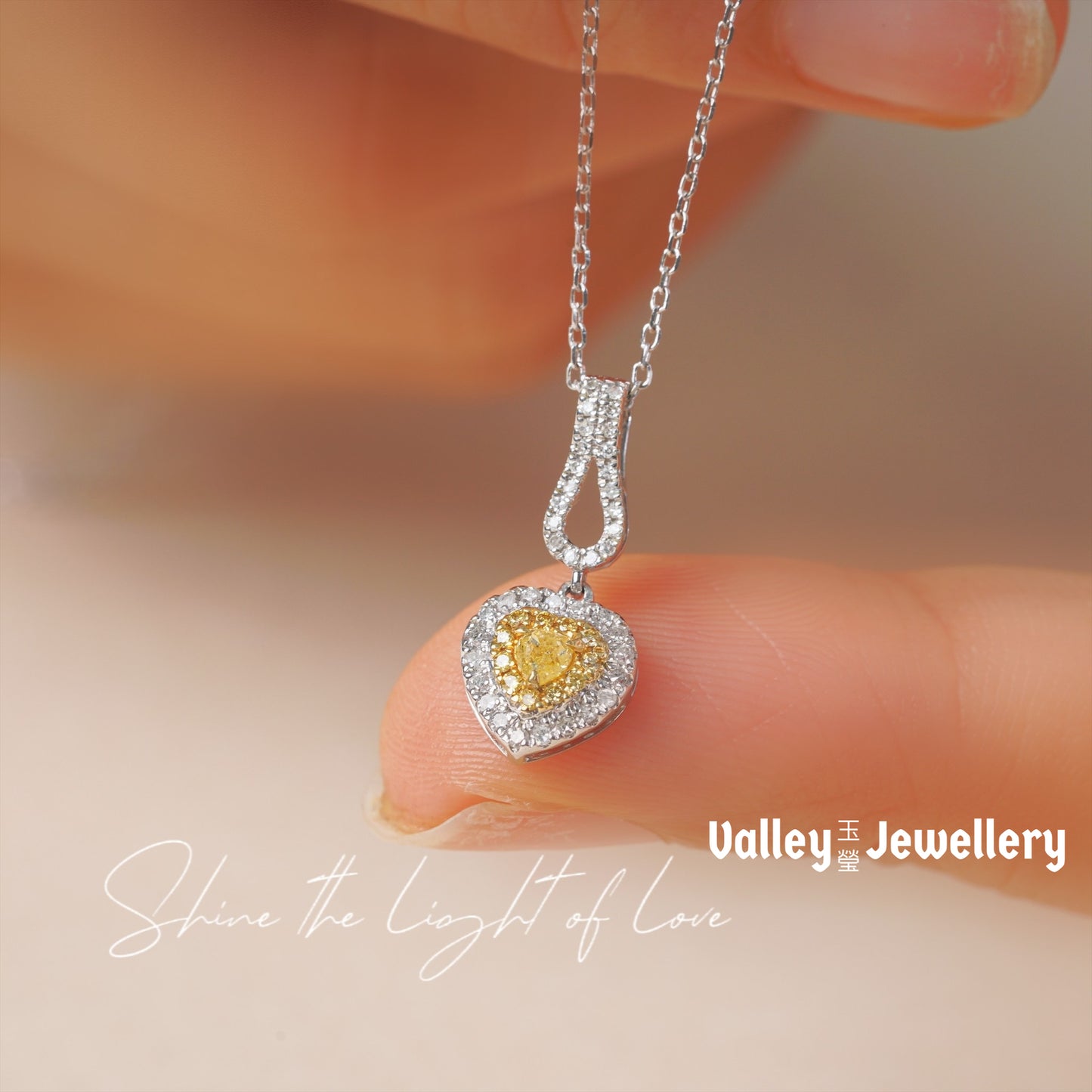 Yellow Diamond Pendant with chain