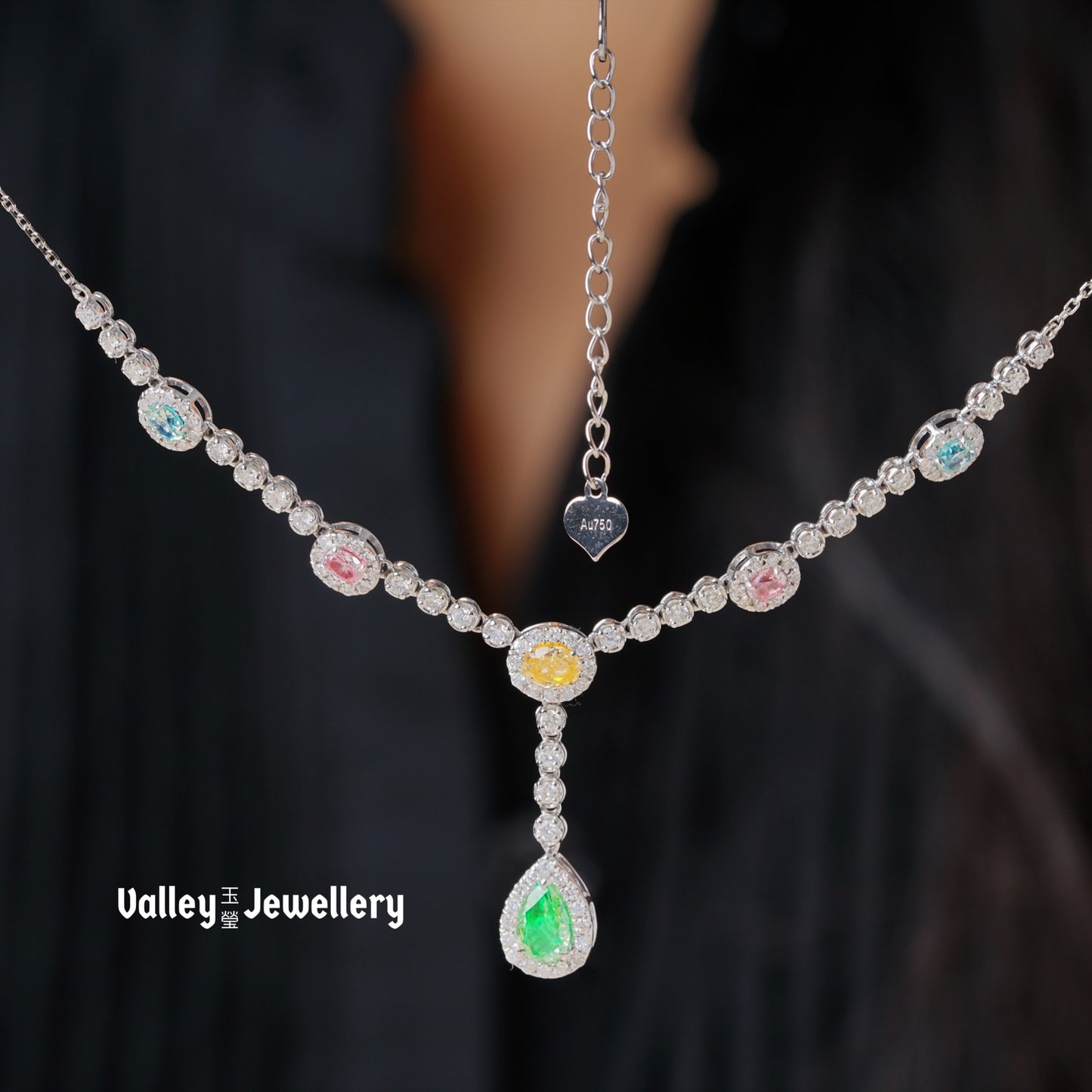 18K Colours Diamond Necklace